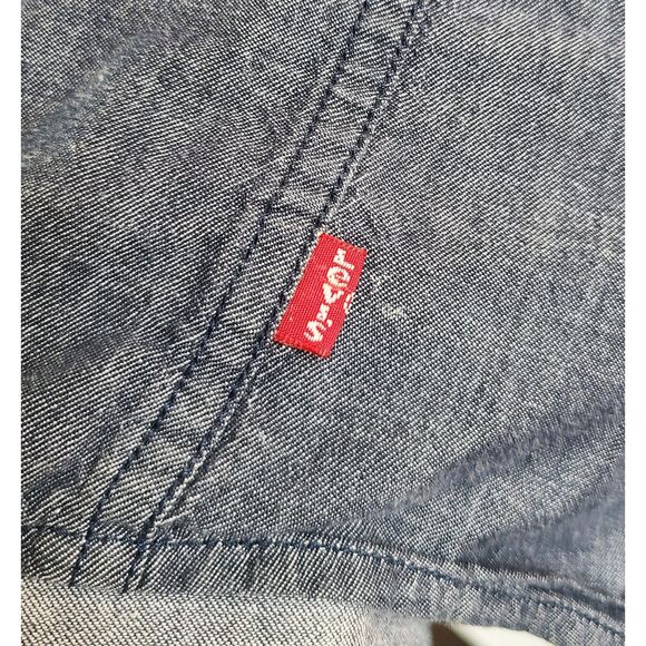 Levis Denim Tribal Southwestern Button Up Shirt LARGE Retro Western Cowgirl Top - Picture 7 of 7